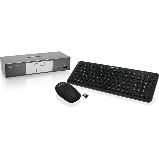 IOGEAR 2-Port 4K UHD DisplayPort KVMP with Keyboard and Mouse
