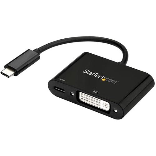 StarTech.com USB C to DVI Adapter with 60W Power Delivery Pass-Through - 1080p USB Type-C to DVI-D Video Display Converter - Black - American Tech Depot