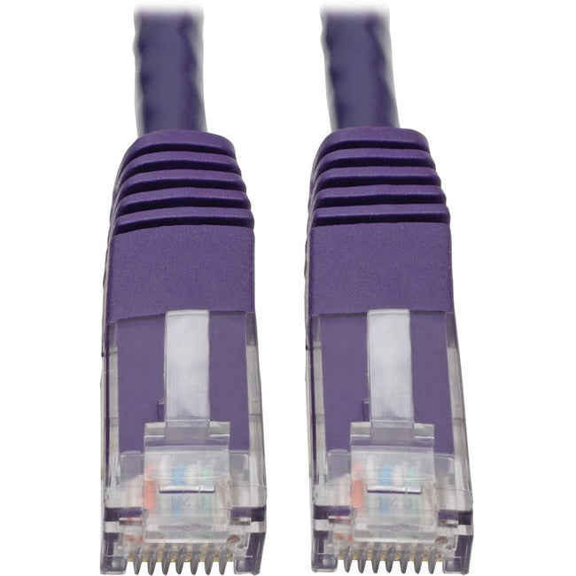 Tripp Lite Cat6 Cat5e Gigabit Molded Patch Cable RJ45 MM 550MHz Purple 25ft 25' - American Tech Depot