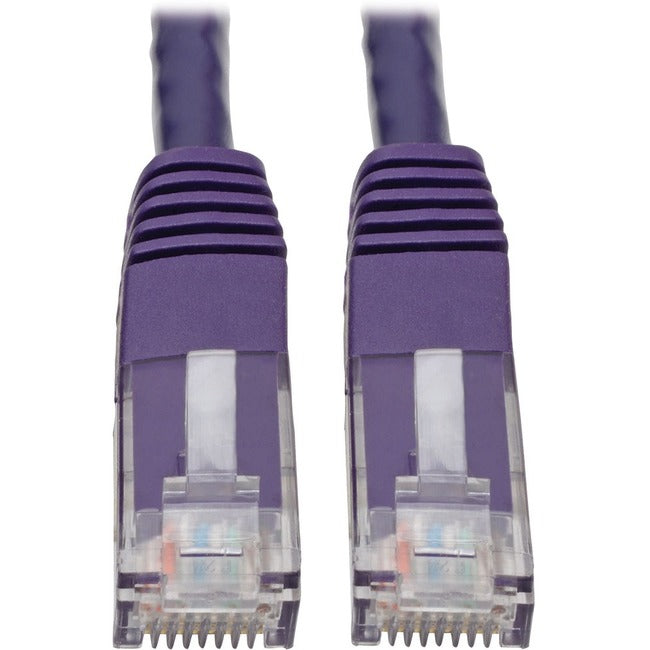 Tripp Lite Cat6 Cat5e Gigabit Molded Patch Cable RJ45 M-M 550MH Purple 50ft 50' - American Tech Depot