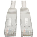 Tripp Lite Cat6 Cat5e Gigabit Molded Patch Cable RJ45 M-M White 550Mh 100ft 100' - American Tech Depot