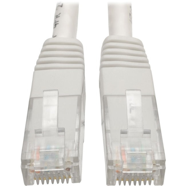Tripp Lite Cat6 Cat5e Gigabit Molded Patch Cable RJ45 M-M White 550Mh 100ft 100' - American Tech Depot