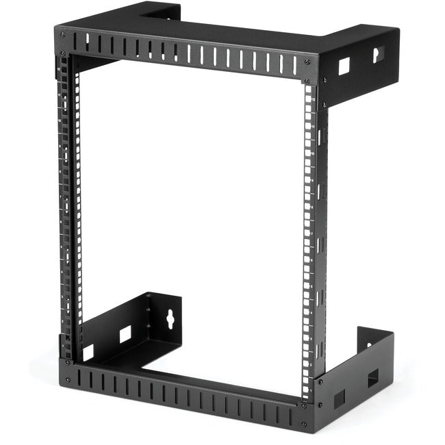 StarTech.com 12U 19" Wall Mount Network Rack, 12" Deep 2 Post Open Frame Server Room Rack for Data-AV-IT-Computer Equipment-Patch Panel with Cage Nuts & Screws 200lb Weight Capacity, Black