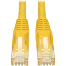 Tripp Lite Cat6 GbE Gigabit Ethernet Snagless Molded Patch Cable UTP Yellow RJ45 M-M 35ft 35' - American Tech Depot