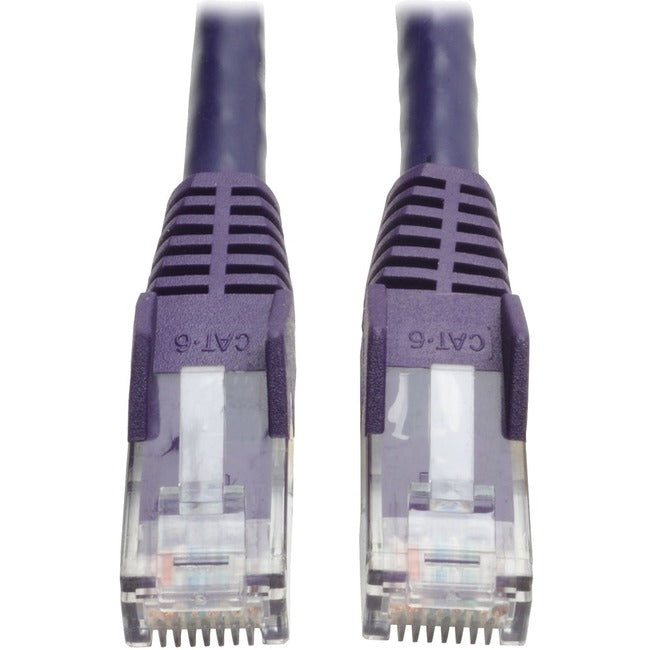 Tripp Lite Cat6 GbE Gigabit Ethernet Snagless Molded Patch Cable UTP Purple RJ45 M-M 50ft 50' - American Tech Depot