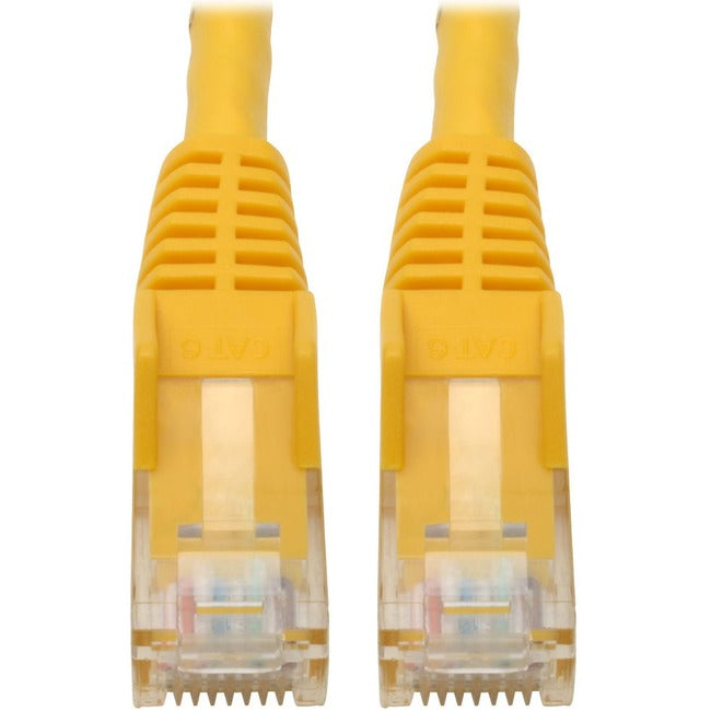 Tripp Lite Cat6 GbE Gigabit Ethernet Snagless Molded Patch Cable UTP Yellow RJ45 M-M 6in 6" - American Tech Depot