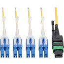 Tripp Lite MTP-MPO (APC) to 8xLC SMF Fiber Breakout Cable QSFP+ 40-100Gb 2M - American Tech Depot