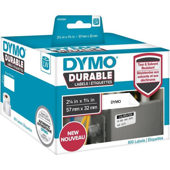 Dymo LW Durable 2-1-4" x 1-1-4" (57mm x 32mm) White Poly, 800 labels - American Tech Depot