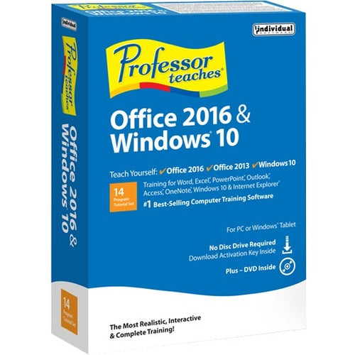 Individual Software Professor Teaches Office 2016 & Windows 10 Tutorial Set Downloads - License - 1 User