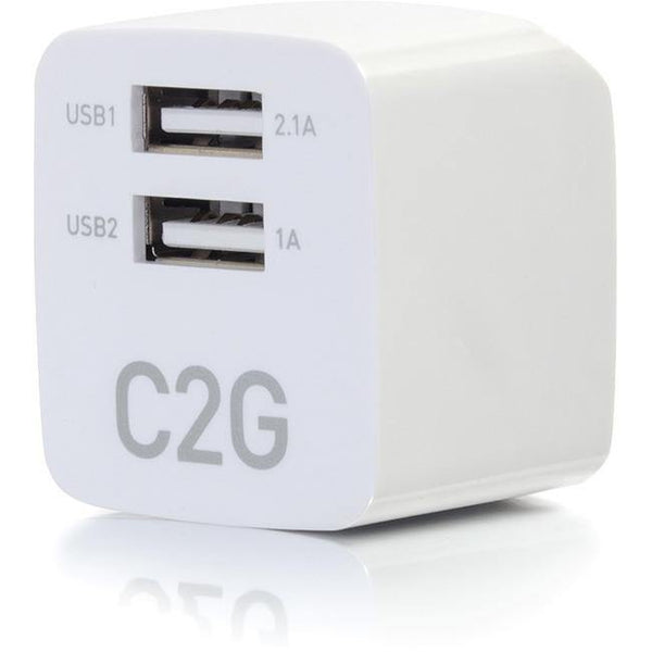 C2G 2-Port USB Wall Charger - AC to USB Adapter - 5V 2.1A Output - American Tech Depot