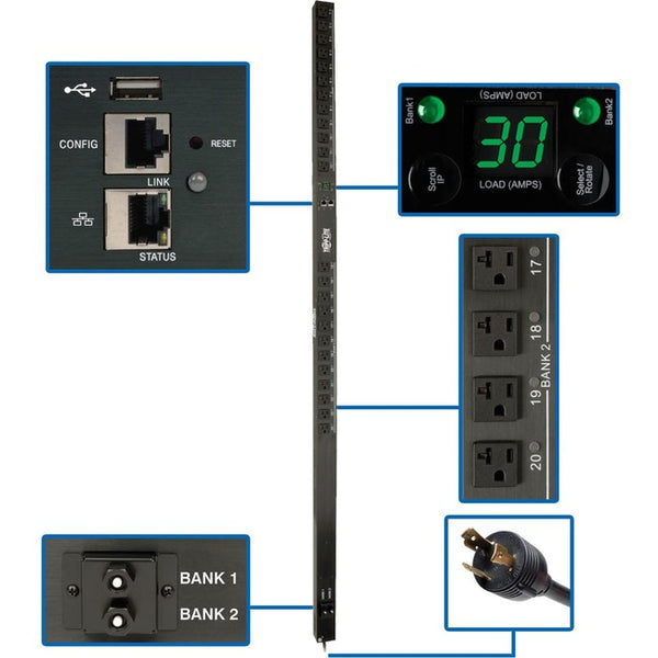 Tripp Lite PDU Switched 2.9kW 120V 24 5-15-20R LX Platform Interface 0U TAA - American Tech Depot