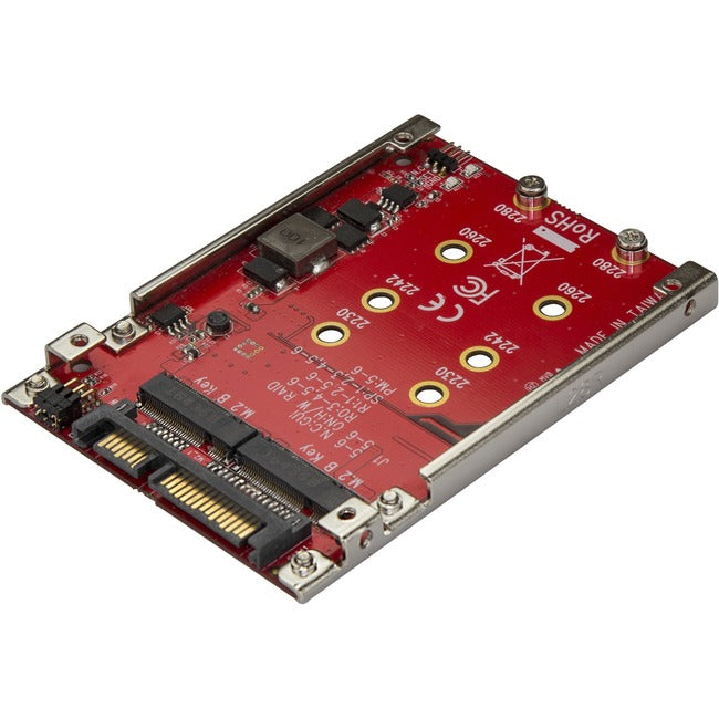 StarTech.com Dual-Slot M.2 to SATA Adapter - M.2 SATA Adapter for 2.5" Drive Bay - M.2 Adapter - M.2 SSD Adapter - M.2 NGFF SSD Adapter - RAID - American Tech Depot