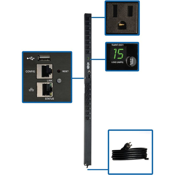 Tripp Lite PDU Switched 1.4kW 16 5-15R 120V 15A LX Platform Interface 0URM - American Tech Depot