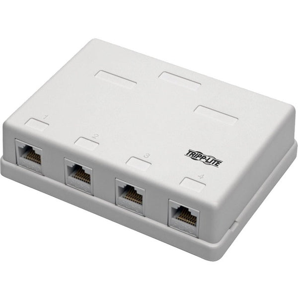 Tripp Lite Cat6 Surface-Mount Box 4-Port Unshielded 110 IDC Punchdown RJ45 - American Tech Depot