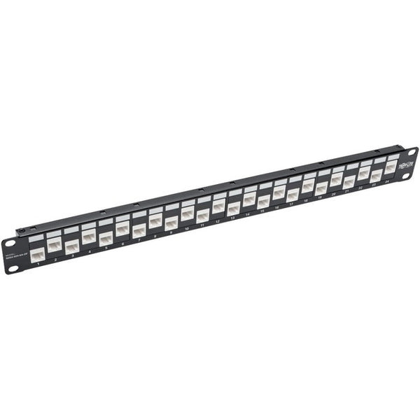 Tripp Lite 24-Port Cat6a Cat6 Cat5e Feed-Through Patch Panel Offset RJ45 1U - American Tech Depot
