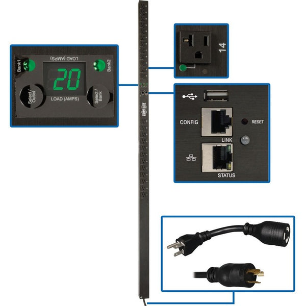 Tripp Lite PDU Switched 120V 20A 24 5-15-20R L5-20P LX Interface 0URM TAA