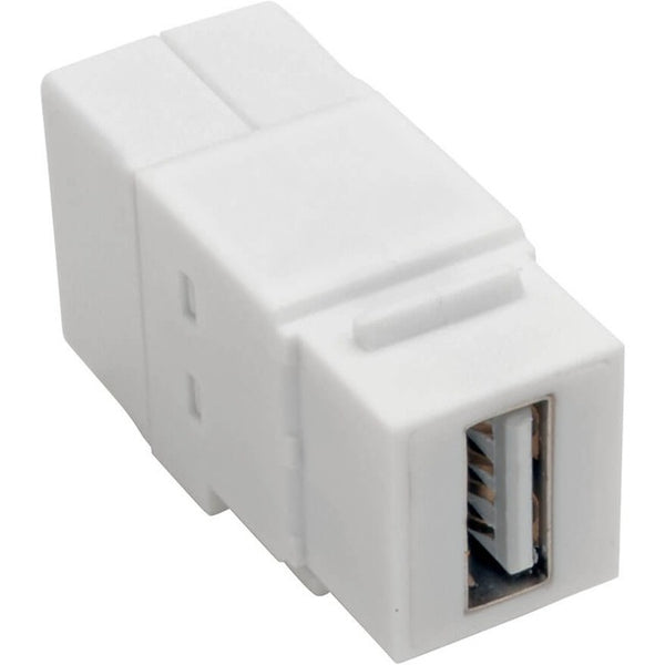 Tripp Lite USB 2.0 All-in-One Keystone-Panel Mount Coupler (F-F), White - American Tech Depot