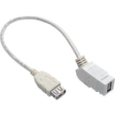 Tripp Lite USB 2.0 Panel Mount Coupler Cable Keystone Jack White F-F 1ft 1' - American Tech Depot
