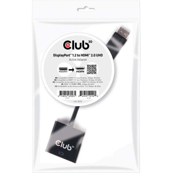 Club 3D DisplayPort 1.2 to HDMI 2.0 UHD Active Adapter