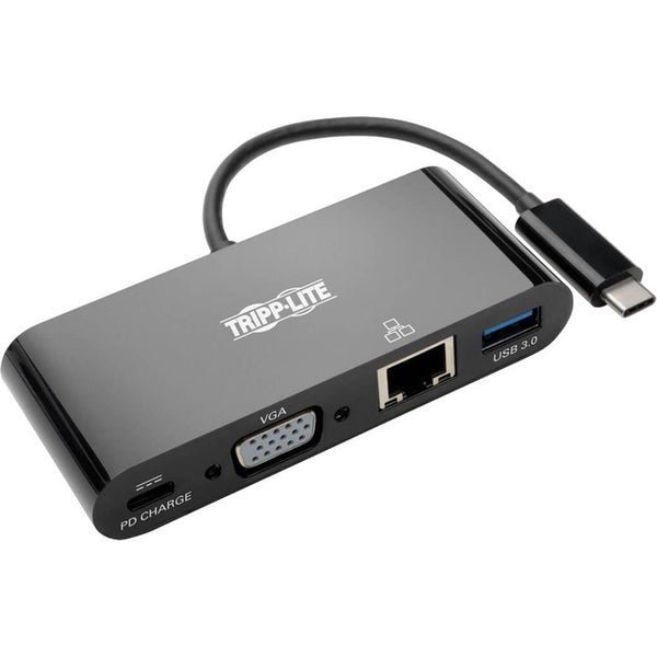 Tripp Lite USB C to VGA Multiport Adapter Dock USB Type C to VGA Black, Thunderbolt 3 Compatible, USB Type C, USB-C, USB Type-C - American Tech Depot