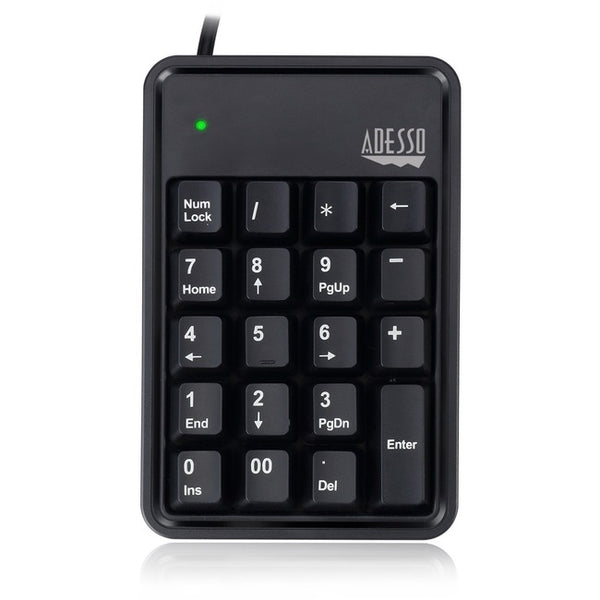 Adesso AKB-600HB - 19-Key Mechanical Keypad with 3-Port USB Hub