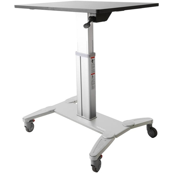 StarTech.com Mobile Standing Desk - Portable Sit-Stand Ergonomic Height Adjustable Cart on Wheels - Rolling Computer-Laptop Workstation