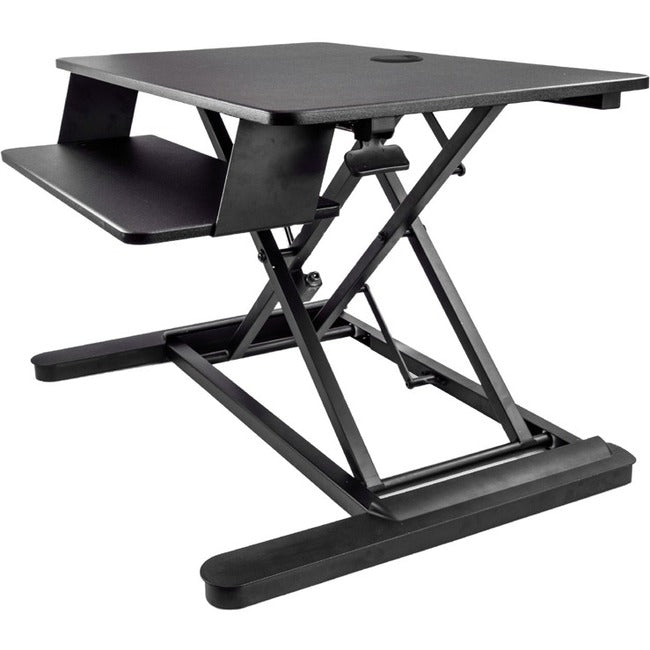 StarTech.com Sit Stand Desk Converter - Keyboard Tray - Height Adjustable Ergonomic Desktop-Tabletop Standing Desk - Large 35"x21" Surface