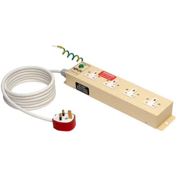 Tripp Lite UK BS-1363 Medical-Grade Power Strip with 4 UK Outlets, 3m Cord - American Tech Depot