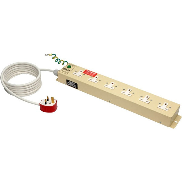 Tripp Lite UK BS-1363 Medical-Grade Power Strip with 6 UK Outlets, 3m Cord - American Tech Depot