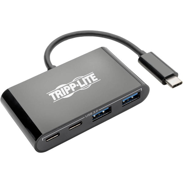 Tripp Lite USB C Hub Adapter Portable w 2x USB Type C & 2x USB-A Black - American Tech Depot