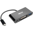 Tripp Lite USB C to DVI Adapter USB Hub & PD Charging, Thunderbolt 3 Compatible, USB Type C to DVI, USB-C, USB Type-C 6in - American Tech Depot
