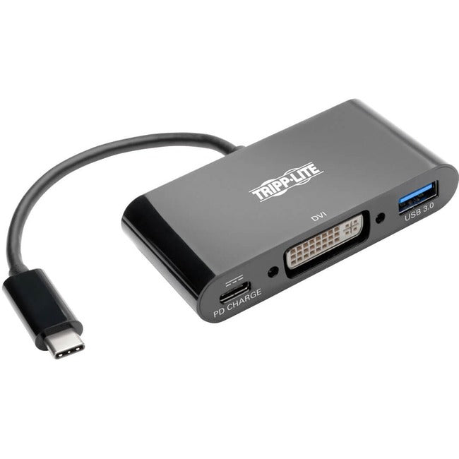 Tripp Lite USB C to DVI Adapter USB Hub & PD Charging, Thunderbolt 3 Compatible, USB Type C to DVI, USB-C, USB Type-C 6in - American Tech Depot