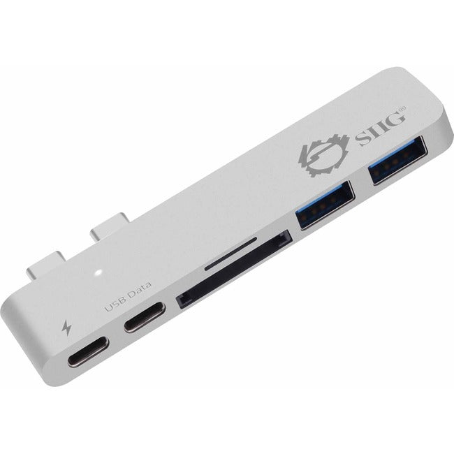 SIIG Thunderbolt 3 USB-C Hub with Card Reader & PD Adapter - Silver - American Tech Depot