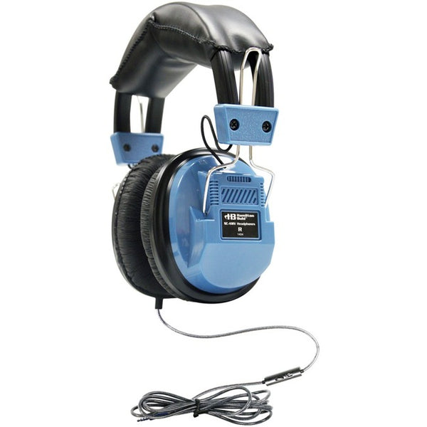Hamilton Buhl Deluxe Headset w/ in line mic TRRS single 3.5mm plug leatherette ear cushions w/ volume control. For Apple iPads and PCs