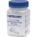 Intellinet Network Solutions Cat6 RJ45 Modular Plugs, 3-Prong, UTP, For Solid Wire, 80 Plugs, Liners and Sleds in Jar - American Tech Depot