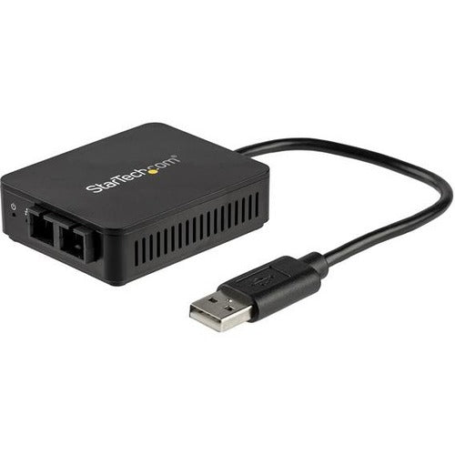 StarTech.com USB to Fiber Optic Converter - 100Mbps - USB 2.0 Network Adapter - 100Base-FX SC Duplex Multimode Fiber-MMF - 2Km - Compact - American Tech Depot