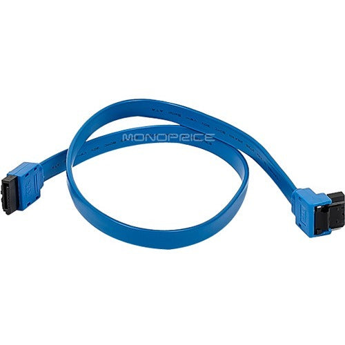 Monoprice, Inc. 18inch Sata 6gbps Cable W-locking Latch (90 Degree To 180 Degree) - Blue