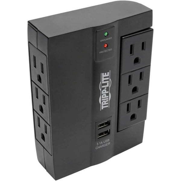 Tripp Lite Surge Protector Direct Plug-In 6 Outlet 3 Rotatable Outlets, 2 USB Charging Ports - American Tech Depot