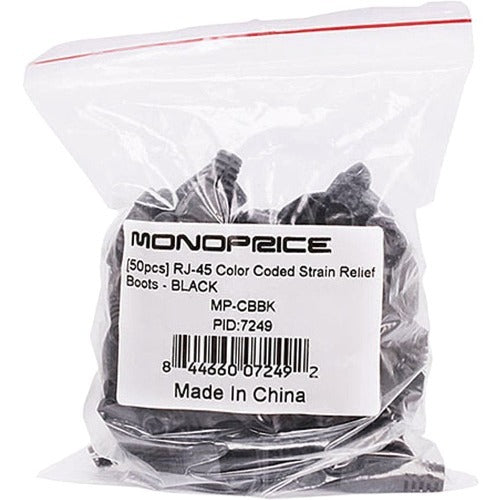 Monoprice RJ45 Strain Relief Boots, 50 PCS-Pack, Black