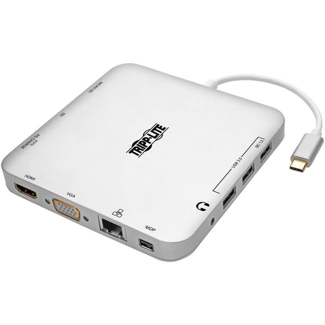 Tripp Lite USB C Docking Station w- USB Hub mDP HDMI VGA GbE PD Charging 4K, USB-C, USB Type-C