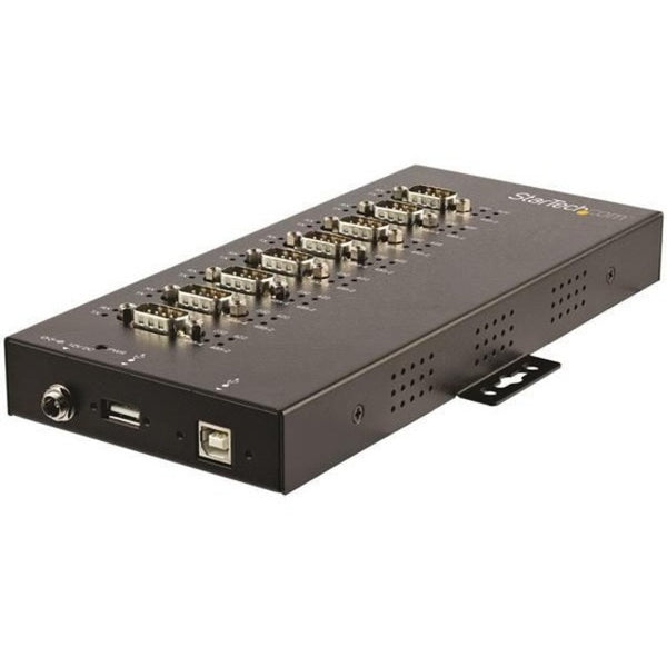 StarTech.com USB to RS232-RS485-RS422 8 Port Serial Hub Adapter - Industrial Metal USB 2.0 to DB9 Serial Converter - Din Rail Mountable - American Tech Depot