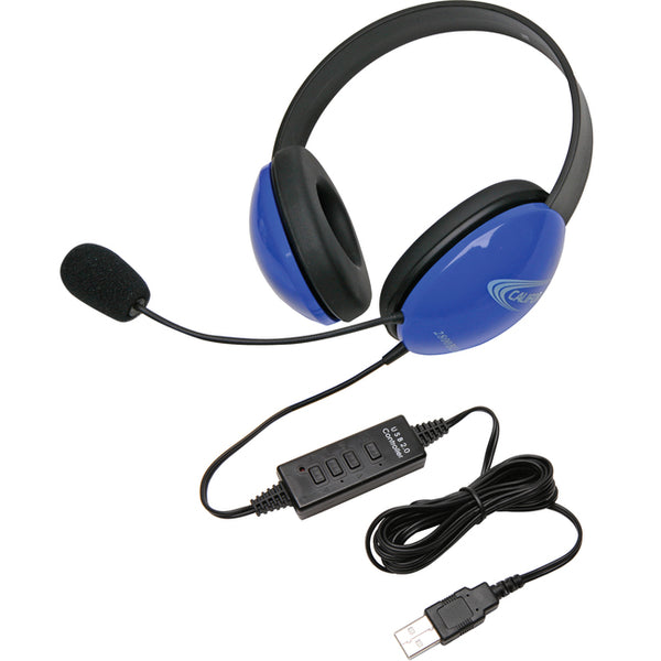 Califone USB Stereo Headphones Listening First Series Blue - American Tech Depot