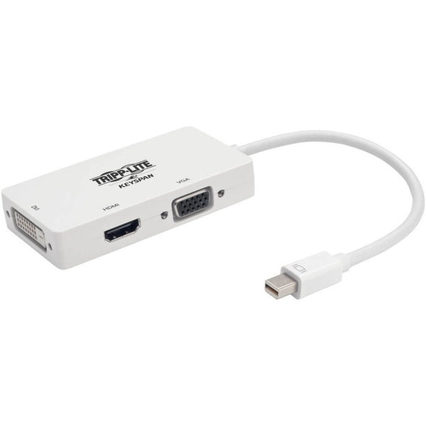 Tripp Lite Mini DisplayPort to VGA-DVI-HDMI Adapter Converter mDP 6in 6" White - American Tech Depot