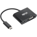 Tripp Lite USB C to VGA Adapter Converter w- PD Charging 1080p Black USB Type C to VGA - American Tech Depot