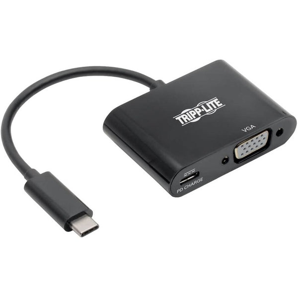Tripp Lite USB C to VGA Adapter Converter w- PD Charging 1080p Black USB Type C to VGA - American Tech Depot