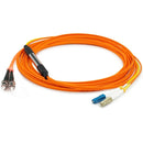 AddOn 15m LC (Male) to ST (Male) Orange OM1 & OS1 Duplex Fiber Mode Conditioning Cable - American Tech Depot