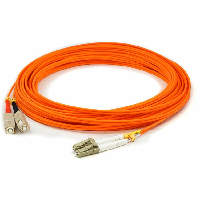AddOn 12m LC (Male) to SC (Male) Yellow OS2 Duplex Fiber OFNR (Riser-Rated) Patch Cable - American Tech Depot