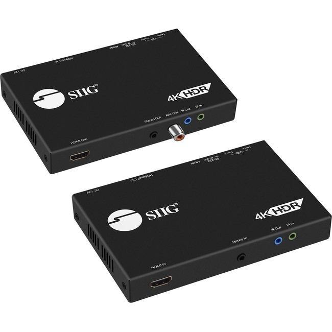 SIIG 4K HDR HDMI 2.0 & USB 2.0 Extender Over HDBaseT with RS-232 & IR - American Tech Depot