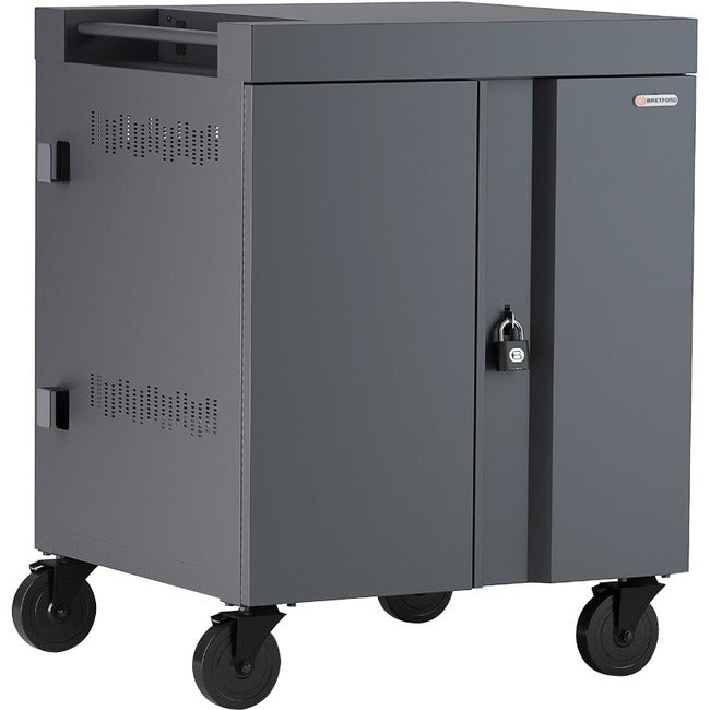 Bretford CUBE Cart 36, AC Charging, Charcoal Paint - American Tech Depot