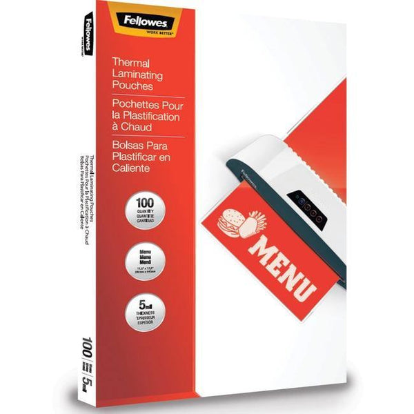 Fellowes Thermal Laminating Pouches - Menu, 5mil, 100 pack - American Tech Depot